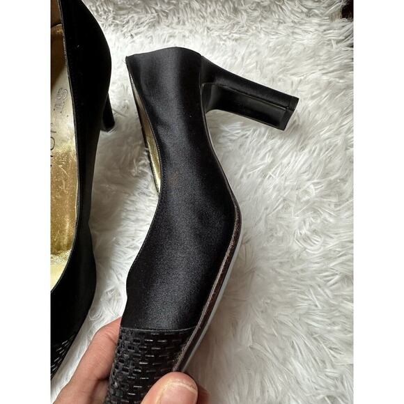 St. John Made In Italy 3" Heels‎ Pointed Toes Gold Insoles Leather Sparkle Sz 7 - Picture 5 of 11